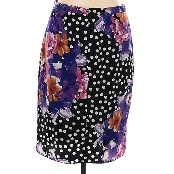 Anthropologie Yoana Baraschi Floral Polka Dot Beryl Pencil Skirt Size 8 Medium M - Picture 5 of 8